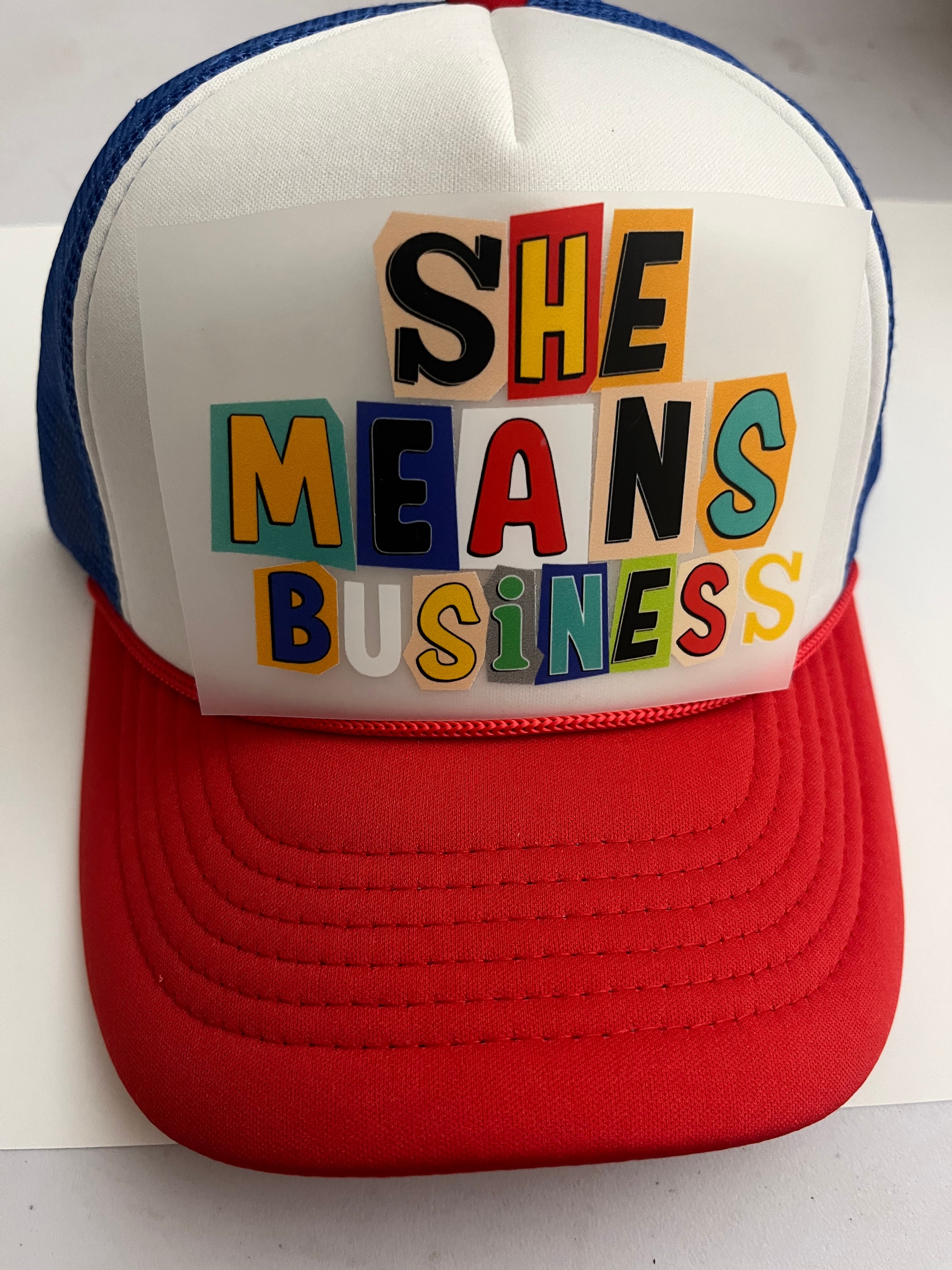 She Means Business DTF Hat Transfer