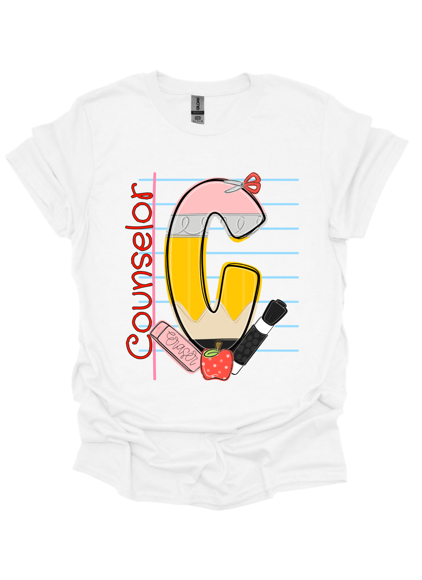 School Counselor Pencil Graphic T-Shirt