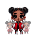 CHIBI GIRL RED VARSITY DESIGN