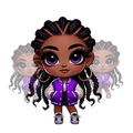 CHIBI GIRL VARSITY PURPLE