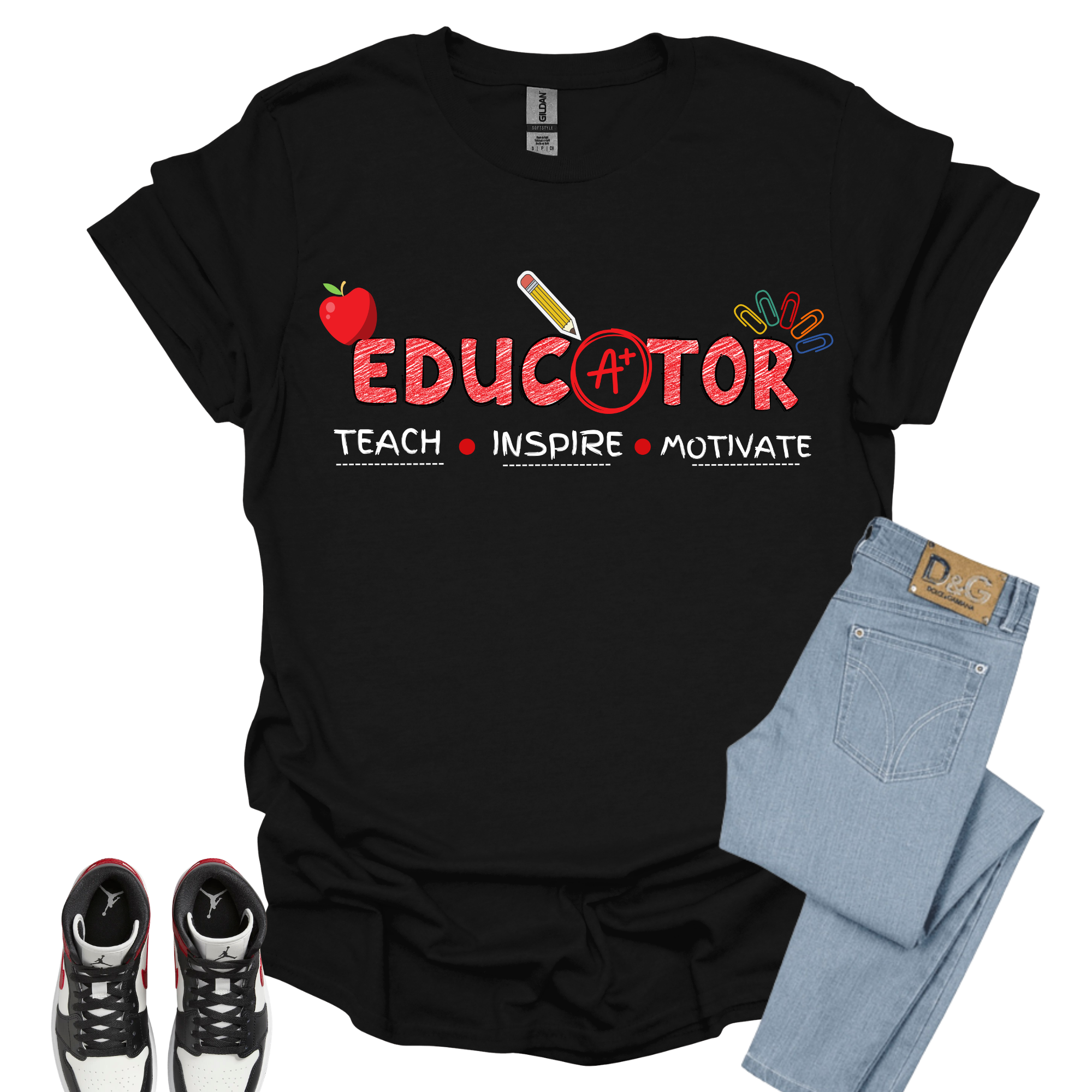 Educator A+ Graphic T-Shirt | Teach • Inspire • Motivate