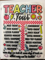 Teacher Tour DTF Transfer Front + Back