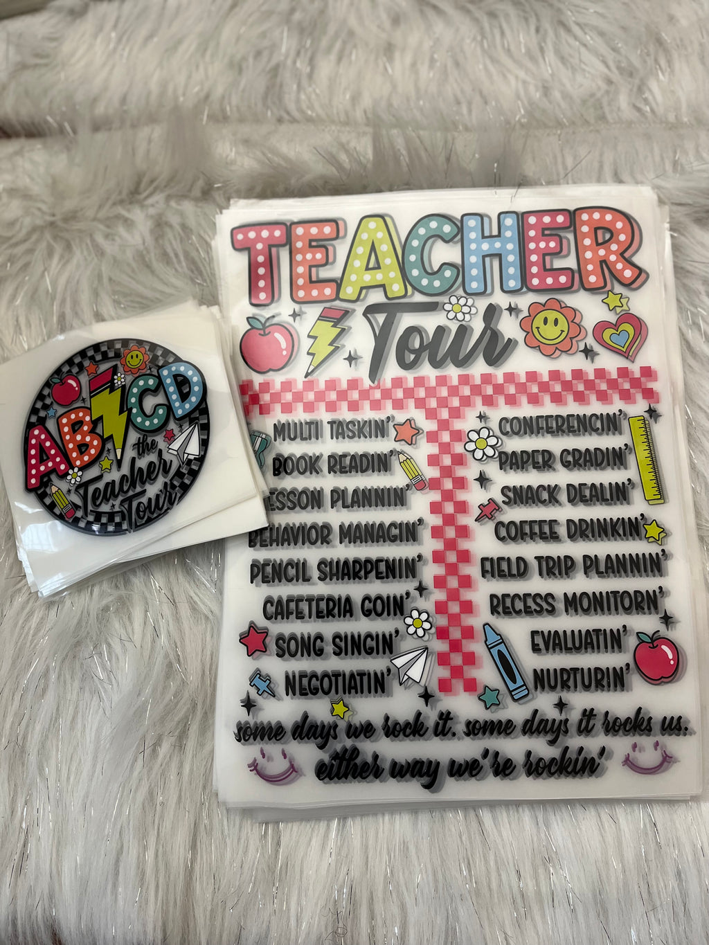Teacher Tour DTF Transfer Front + Back