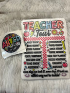 Teacher Tour DTF Transfer Front + Back