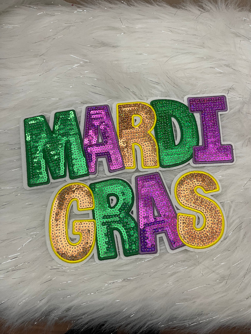 MARDI GRAS SEQUIN IRON ON PATCH