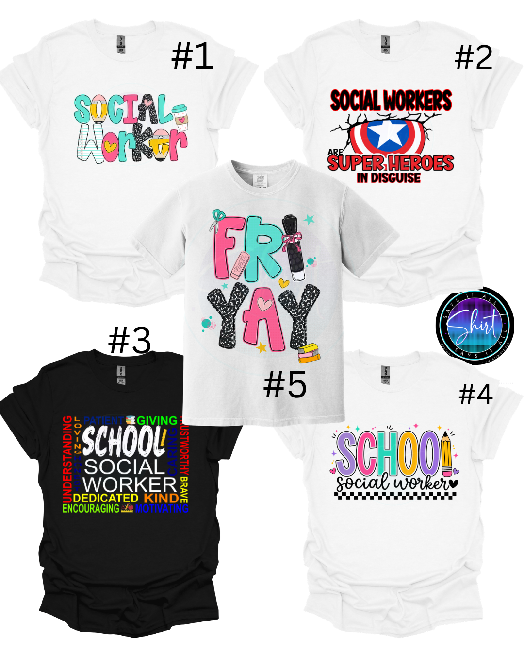 School Social Worker Tshirt Box (Mini)- CHOOSE 3