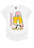 Assistant Teacher Pencil Graphic Tshirt