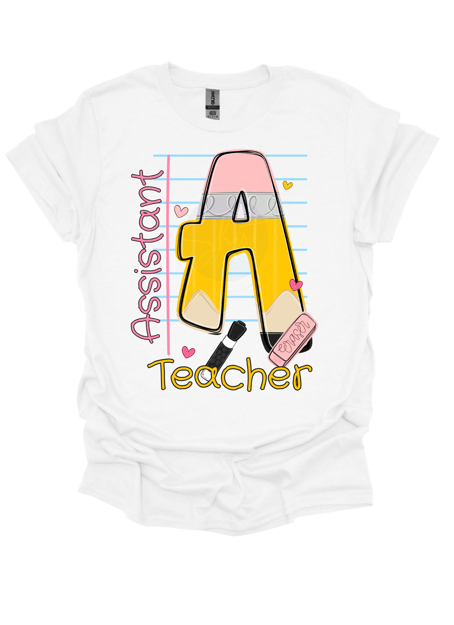 Assistant Teacher Pencil Graphic Tshirt