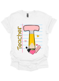 Teacher Pencil Graphic Tee