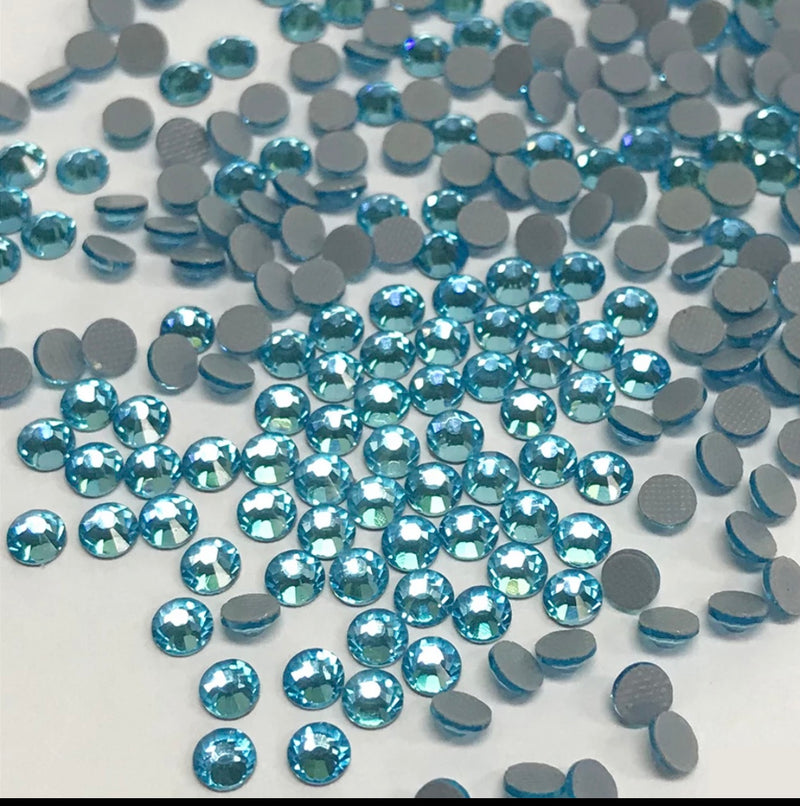 Korean Low Lead Aqua Marine Hot Fix Rhinestones